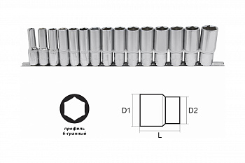 Набор головок глубоких Aist 15 предметов 402115B 00-00016846