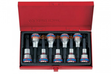 Набор торцевых насадок (1/2", TORX, Т20-Т60 мм, L = 80 мм, 9 предметов) KING TONY 4119PR