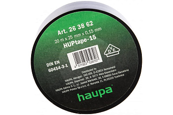Изолента HAUPA ПВХ чёрный 25 ммх20 м, d 74 мм 263862