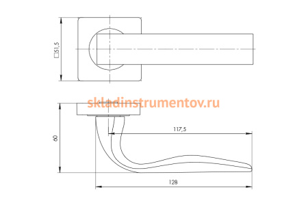 Раздельная ручка AJAX EVO JK CP-8 хром 41349
