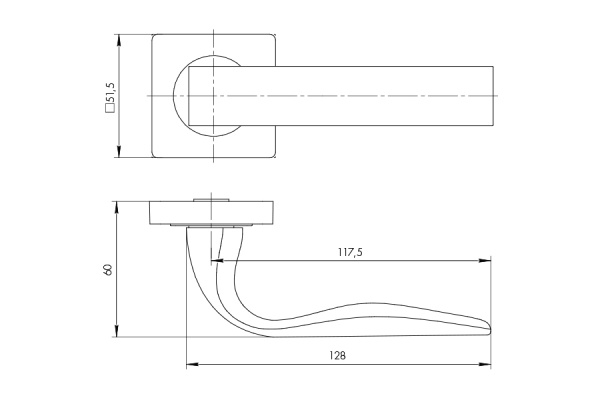 Раздельная ручка AJAX EVO JK CP-8 хром 41349