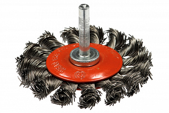 Щетка дисковая со жгутовой стальной проволокой Эксперт 487 (12 шт; 100 мм; хвостовик 6 мм) Профоснастка 20710002