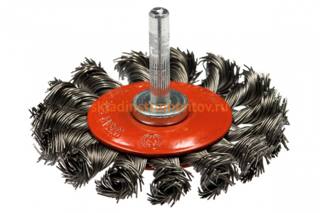 Щетка дисковая со жгутовой стальной проволокой Эксперт 485 (75 мм; хвостовик 6 мм) Профоснастка 20710001