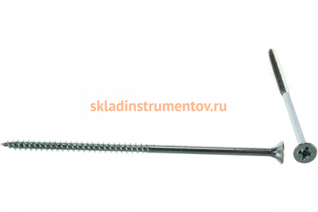 Универсальные шурупы для дерева, ДСП, ДВП Зубр оцинкованные, PZ, 6,0x140мм, ТФ7, 4 штуки 4-300377-60-140