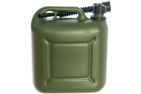 Канистра для ГСМ вертикальная, 10 л пластиковая, усиленная STELS 53126