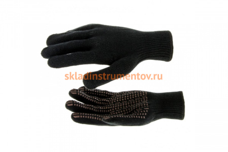 Трикотажные перчатки СИБРТЕХ, акрил, ПВХ гель, Протектор, коричневые, оверлок 68663