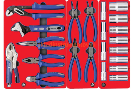 Набор инструментов ЛИДЕР в красной тележке, 270 предметов МАСТАК 52-270R