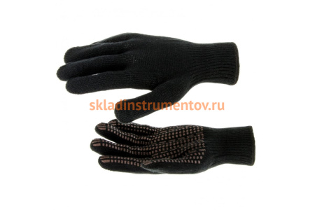 Трикотажные перчатки СИБРТЕХ, акрил, ПВХ гель, Протектор, коричневые, оверлок 68663 Трикотажные перчатки СИБРТЕХ, акрил, ПВХ гель, Протектор, коричневые, оверлок 68663