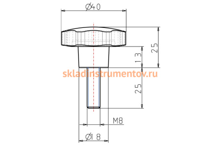 Звездообразная рукоятка KIPP K0152.44008X25