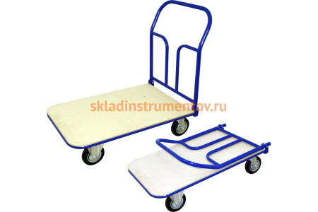 Тележка RUSKLAD платформенная со складной ручкой (система складывания ручки - педаль) ТПСР 1 ФЛ П (500x800) d125мм Тележка RUSKLAD платформенная со складной ручкой (система складывания ручки - педаль) ТПСР 1 ФЛ П (500x800) d125мм