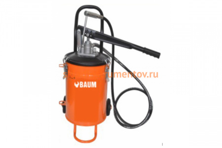 Маслораздаточный ручной насос с емкостью на 10кг смазки BAUM на колесной базе 60-410