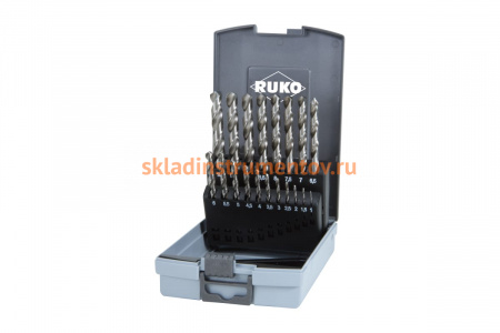 Набор сверл по металлу (19 шт; 1-10 мм; HSSE-Co8; DIN 338 тип VA) Ruko 281214ERO