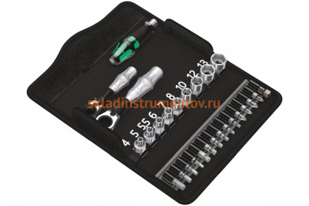 Набор инструмента WERA Kraftform Kompakt Zyklop Mini 2 трещотка 1/4, биты, головки, 6-гр, 27 пр. WE-135918