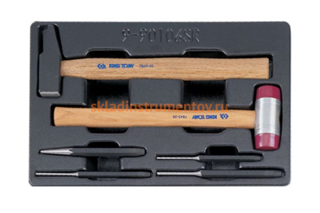 Набор выколоток и керн с молотками (ложемент, 6 предметов) KING TONY 9-90106SR