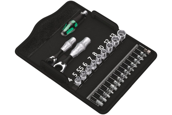 Набор инструмента WERA Kraftform Kompakt Zyklop Mini 2 трещотка 1/4, биты, головки, 6-гр, 27 пр. WE-135918