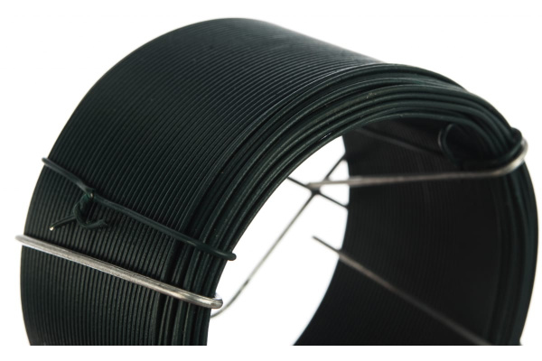 Проволока с ПВХ покрытием СИБРТЕХ зеленая 0,9мм длина 50м 47770