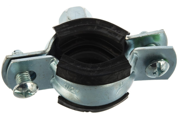 Трубный оцинкованный хомут с гайкой Зубр 1/2", 1 шт. 37850-20-24-1
