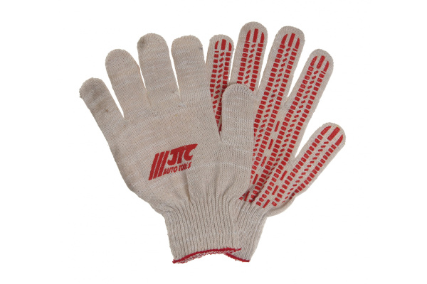Перчатки JTC х/б с ПВХ напылением и логотипом 10 кл. XB1052