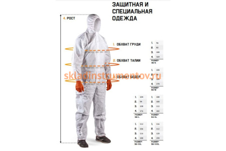 Малярный многоразовый комбинезон JetaSafety синий JPC75B-XXL