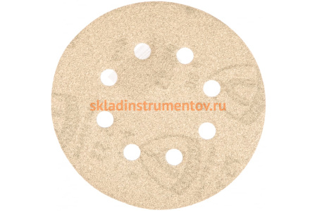 Круг шлифовальный на липучке для обработки красок, лаков и шпаклевок (125 мм; Р80; 8 отверстий) KLINGSPOR 147643