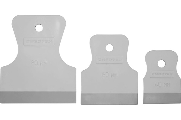 Набор резиновых шпателей 40/60/80мм, черные КУРС 06852