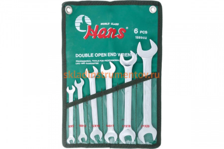 Комплект рожковых ключей 8-23мм, 6шт Hans 16596M