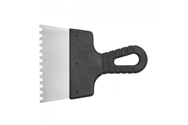 Фасадный шпатель VOREL 250мм 6х6мм зубчатый пластиковая ручка 6305