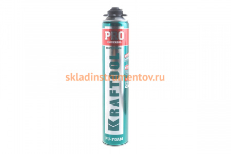 Профессиональная полиуретановая пена для монтажного пистолета Kraftool KRAFTFLEX PROFI всесезонная, SVS, 750 мл 41182_z01