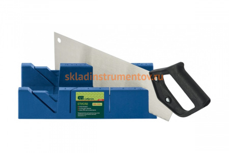 Пластиковое стусло + пила 350мм, синее, 4 угла для запила СИБРТЕХ 22536
