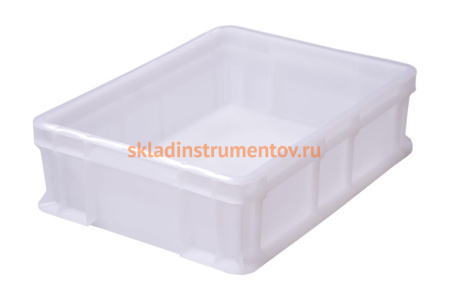Сплошной ящик с внешней ручкой Тара.ру 400х300х120 мм, белый, морозостойкий 18590
