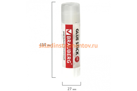 Клей-карандаш BRAUBERG Crystal 25 г, прозрачный 227968