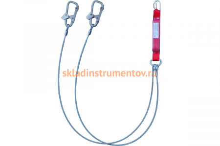 Двойной строп из металлического троса с амортизатором ПРОГРЕСС СЕФЕТИ Строп аБд+Кс