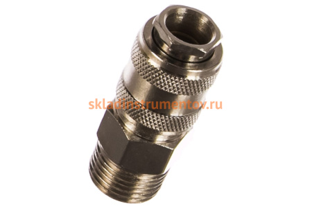 Быстроразъем пневматический с клапаном - наружная резьба 1/2" ЭВРИКА ER-SE1-4SM