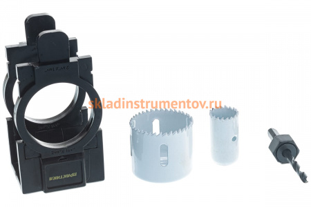 Набор коронок для замков (54 мм; 25 мм; держатель; кондуктор) ПРАКТИКА 031-310