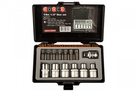 Набор звездочек и головок Е FORCE 4157 1/2