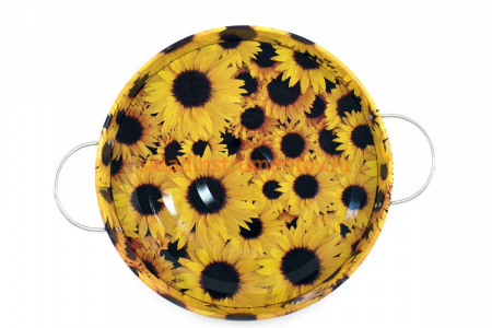 Круглый садовый поднос Центроинструмент ПОДСОЛНУХИ 1201-3