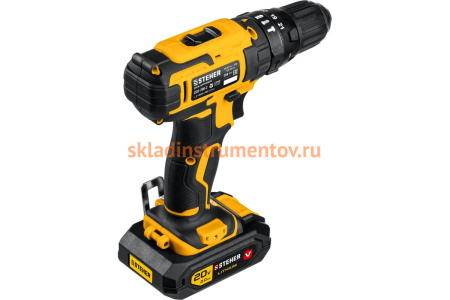 Ударная дрель-шуруповерт STEHER 20В, 2 АКБ 2Ач CDS-200-2