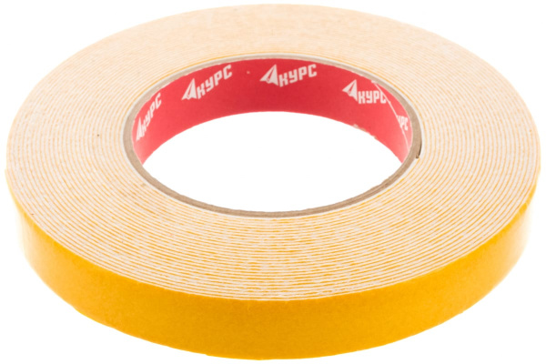 Монтажная клейкая лента на вспененной основе КУРС белая, 19мм х 10м 11788