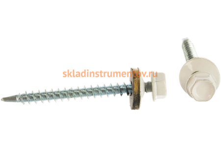 Саморезы ЗУБР СКД кровельные, RAL 9003 белый, 50 x 4.8 мм, 1 200 шт, 4-300310-48-050-9003