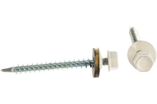 Саморезы ЗУБР СКД кровельные, RAL 9003 белый, 50 x 4.8 мм, 1 200 шт, 4-300310-48-050-9003