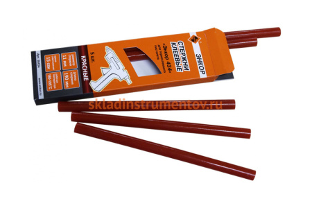 Стержень клеевой 434 (11х190 мм; 5 шт.; красный) Энкор 50434