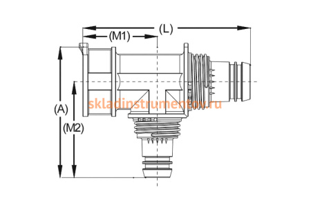 Коллектор сборный "ШиреФит" (20х16х20 мм) для трубопровода Зубр 51516-20-16-20
