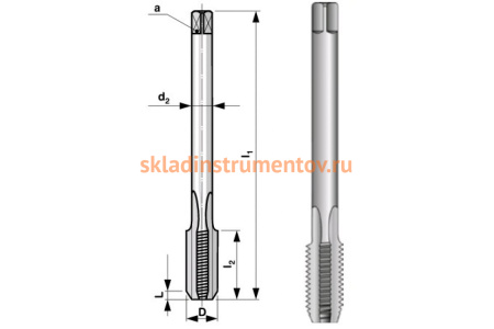 Метчик, машинный HSSE M 8 шаг 1.25 мм Bucovice Tools 194080