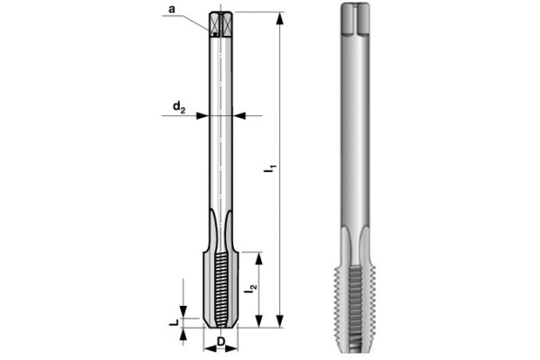 Метчик, машинный HSSE M 8 шаг 1.25 мм Bucovice Tools 194080