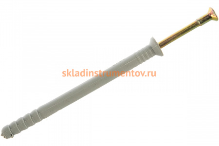 Дюбель-гвоздь полипропиленовый с потайным бортиком 1200 шт. (6х80 мм; ТФ0) Зубр 4-301340-06-080