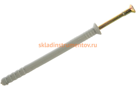 Дюбель-гвоздь полипропиленовый с потайным бортиком 1200 шт. (6х80 мм; ТФ0) Зубр 4-301340-06-080