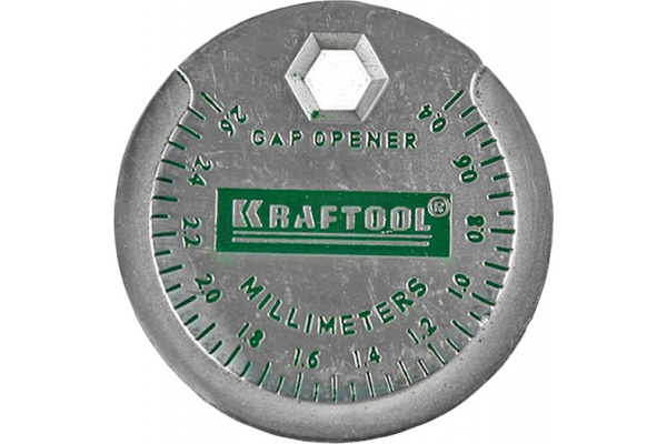 Раскрыватель зазора свечи Kraftool с градуировкой 0.8-2.4 мм 43258