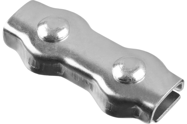 Зажим троса ЗУБР двойной, 3мм, 2 шт, оцинкованный, 304446-03 Зажим троса ЗУБР двойной, 3мм, 2 шт, оцинкованный, 304446-03