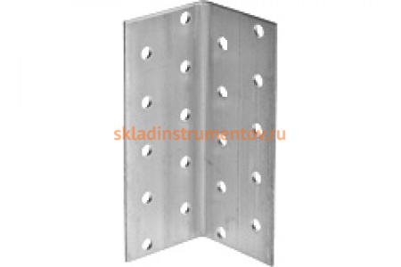 Крепежный угол Зубр МАСТЕР равносторонний, 80х100х100 мм, 20 шт. 310205-080-100