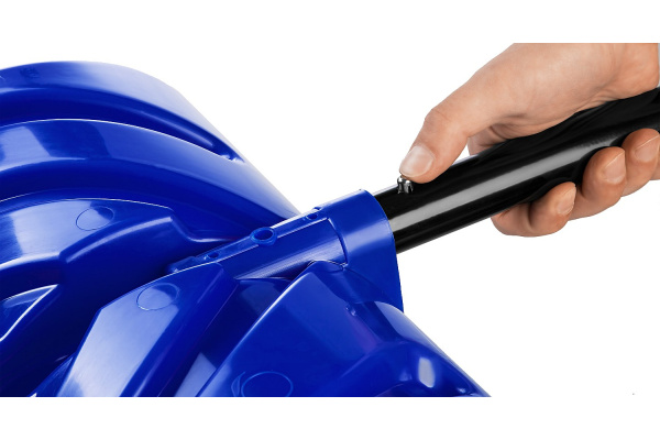 Пластиковая снеговая лопата со стальной планкой, Зубр СИБИРЬ эргономичный алюминиевый черенок, V-рчка, 500 мм 39925